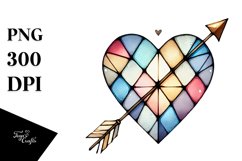 Simple Watercolor Stained Heart PNG Product Image 1