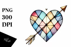 Simple Watercolor Stained Heart PNG Product Image 1
