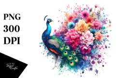 Vibrant Peacock Flowers | Clipart Product Image 3