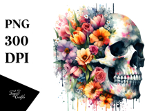 Colorful Grungy Skull PNG Product Image 1