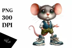 Expressive Mouse in Sports Shoes | Sublimation | Clipart Product Image 3