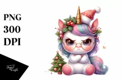 Cute Baby Unicorn with Christmas Decorations Product Image 1