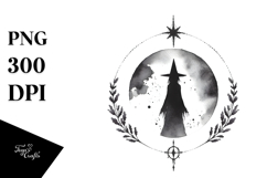 Gothic Witch Watercolor PNG Product Image 1