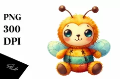 Vibrant Colorful Brownish Sewed Baby Bee | Clipart Product Image 1