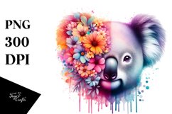 Floral 3D Koala Sublimation Clipart Product Image 3