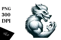 Funny Very Simple Werewolf Digital Painting PNG Product Image 1