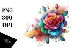 Watercolor Luxury Flower Splash Clipart Product Image 1
