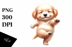 Extremely Expressive Baby Golden Retriever PNG Product Image 1
