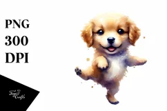 Extremely Expressive Baby Golden Retriever PNG Product Image 1