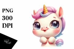 Expressive Baby Face Unicorn PNG Product Image 3