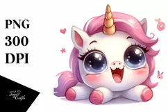 Expressive Baby Face Unicorn PNG Product Image 3