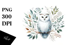 Simple Watercolor Owl, Transparent PNG Product Image 1