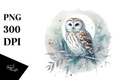 Simple Watercolor Owl, Transparent PNG Product Image 1