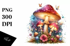 mushroom watercolor splash PNG Product Image 3