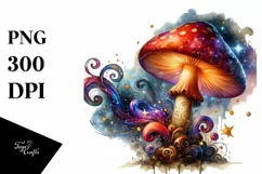 mushroom watercolor splash PNG Product Image 1