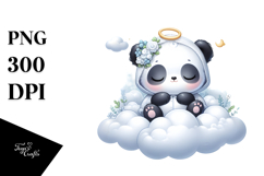 Cute Baby Panda Sleeping on Cloud | Sublimation | Clipart Product Image 1