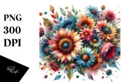 Colorful Sunflower Abstract | Clipart Product Image 3