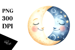 Cheerful Half Moon, PNG Product Image 1