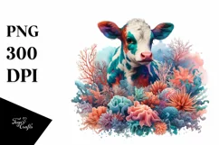 Colorful Baby Cow PNG Product Image 3