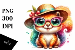 Summer Baby Squirrel with Sun es and Hat | Sublimation | Product Image 3