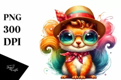 Summer Baby Squirrel with Sun es and Hat | Sublimation | Product Image 1