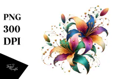 Colorful Lily Abstract Design, Transparent PNG Product Image 1
