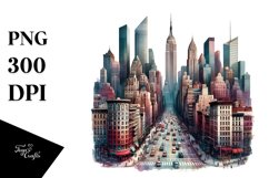 Watercolor Manhattan | Sublimation Clipart Product Image 1