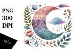 Cute Boho Moon PNG Product Image 1
