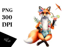 Funky Fox in Beachwear, High-Res PNG Product Image 1