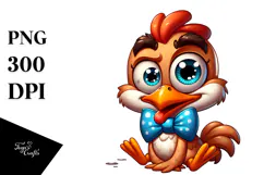 Goofy Cartoon Chicken, Transparent PNG Product Image 1