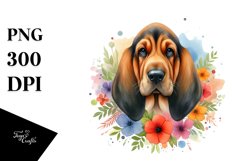 Colorful Cute Bloodhound | Sublimation Clipart Product Image 1