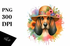 Colorful Cute Bloodhound | Sublimation Clipart Product Image 1