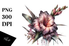 -like Gladiolus Watercolor Splash | Sublimation | Clipart Product Image 3