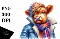 Modest Posing Baby Highlandcow PNG Product Image 3
