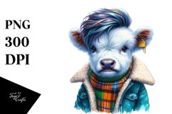 Modest Posing Baby Highlandcow PNG Product Image 1