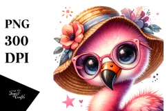 Cute Baby Flamingo PNG Product Image 1