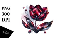 Shiny Metallic Tulip | Sublimation | Clipart Product Image 3