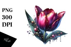 Shiny Metallic Tulip | Sublimation | Clipart Product Image 3