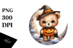 Digital Painting of Cute Baby Bear, Halloween PNG Product Image 1