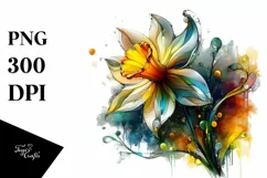 Abstract Shiny -like Narcissus | Sublimation Clipart Product Image 1