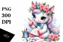 Cute Baby Unicorn | Sublimation Clipart Product Image 1
