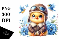 Colorful Aviator Suit Baby Macaw | Sublimation | Clipart Product Image 3