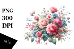 Colorful Pink Roses PNG Product Image 1