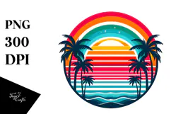 Retro Tropical Rainbow Sunset, 20 oz Tumbler Product Image 1