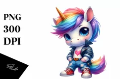 Cute Baby Unicorn Posing PNG Product Image 1