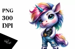 Cute Baby Unicorn Posing PNG Product Image 3