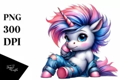 Cute Baby Unicorn Posing PNG Product Image 3