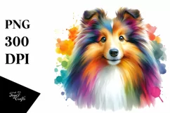 Colorful Whimsical Shetland Sheepdog Clipart Product Image 3