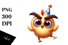 Playful Chicken with Anime Eyes, Transparent PNG Product Image 1