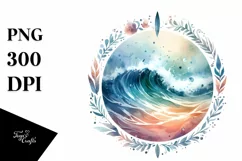 Beach Surf and Waves Sublimation Clipart Product Image 3
